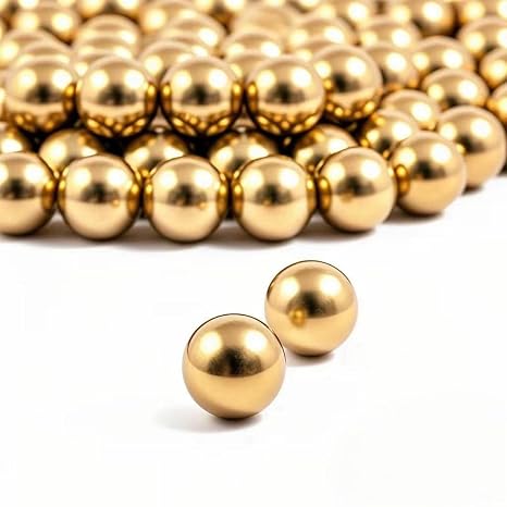H62 Precision Brass Balls Solid Brass Balls Diameter Excellent Conductivity for Industrial Equipment Instruments, Also can be Used as DIY Crafts (25Pcs, 3/8")