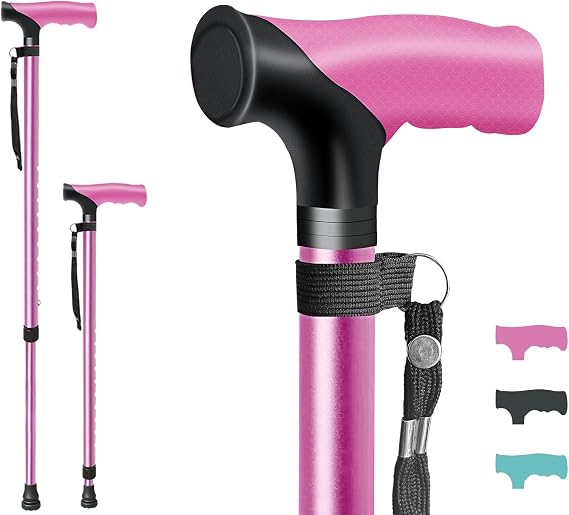 Adjustable Walking Stick All Day Support with Comfortable Grip Walking Aids for the Elderly Lightweight Anti Slip Walking Sticks for Men Women in Multiple Colors for Walking and Short Trips