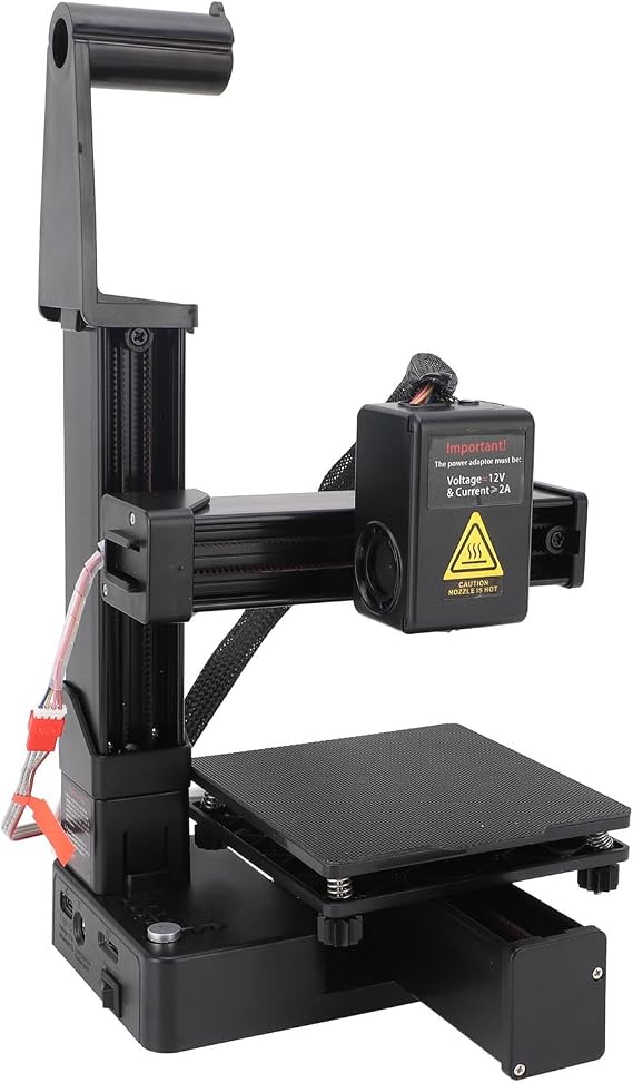 Ejoyous High Accuracy 3D Printer, Beginner Friendly Easyware 4x4x4in Printing Size, Compact ABS 3D Printer with 1.75mm PLA/TPU Support, for Kids (Black)