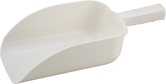 Winco 64 oz White Plastic Commercial Scoop