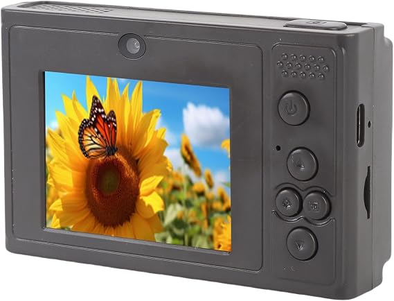 Digital Camera 48MP 1080P HD Mirrorless Camera Travel Photography 2.4 Inch Screen (Black)