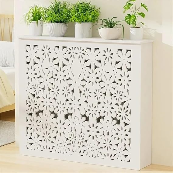 White Modern Radiator Cover, Home Heater Cover Cabinet for Bathroom, Living Room, Bedroom (19.7 * 5.9 * 27.6 in)