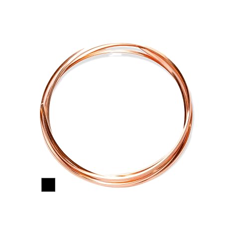 99.9% Pure Copper Wire, 16 Gauge, Square,Half Hard, 5FT by CRAFT WIRE