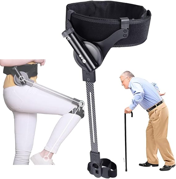 Bionic Body Power Walking Aids Stroke Hemiplegia Walker Lower Limb Rehabilitation Training, Leg Walking Training Walking Aid for Adults Elderly, 3 Levels of Adjustable Strength,Right-S