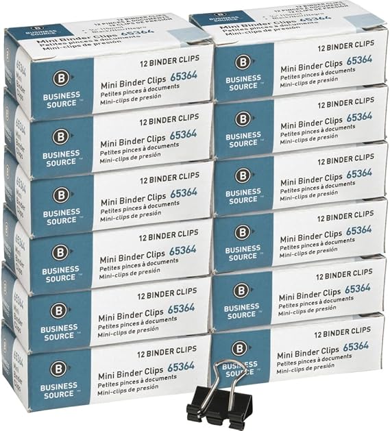 Business Source Fold-Back Binder Clips, Mini (65364BX)