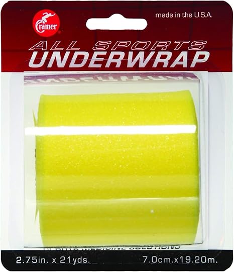 Cramer Tape Underwrap, Single Roll, Brite Yellow, Non-Latex Pre Wrap to Protect Skin from Irritation and Discomfort Caused by Athletic Tape, Tearable Sports Wrap, Non-Adhesive, 2.75" x 21 Yards