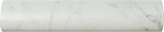 Classico Carrara Matte Pencil Bullnose 1-1/4" x 6" Ceramic Wall Trim