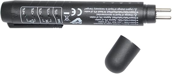 Brake Fluid Liquid Tester Pen with 5 LED Indicators, Calibrated For DOT3 DOT4 Brake Fluid