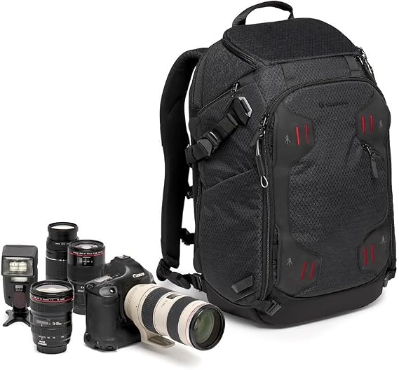 Manfrotto PRO Light Multiloader M Professional Photo Backpack for Cameras 4 Access Points Multiple Tripod Mounts 3 Usage Modes Interchangeable Dividers Black