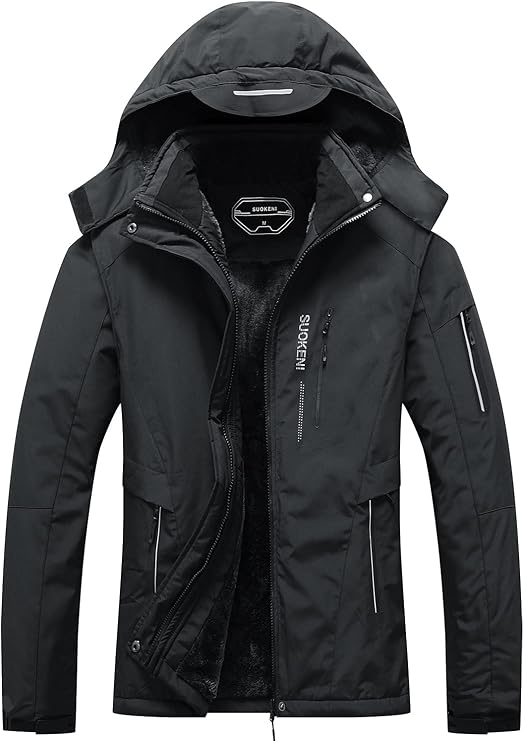 SUOKENI Women's Waterproof Warm Winter Snow Coat Hooded Raincoat Ski Snowboarding Jacket