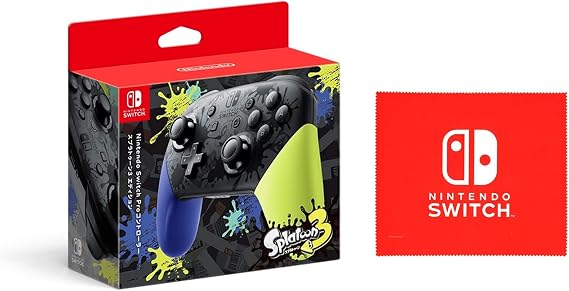 任天堂純正品Nintendo Switch Proコントローラー スプラトゥーン3エディション Nintendo Switch ロゴデザイン マイクロファイバークロス 同梱
