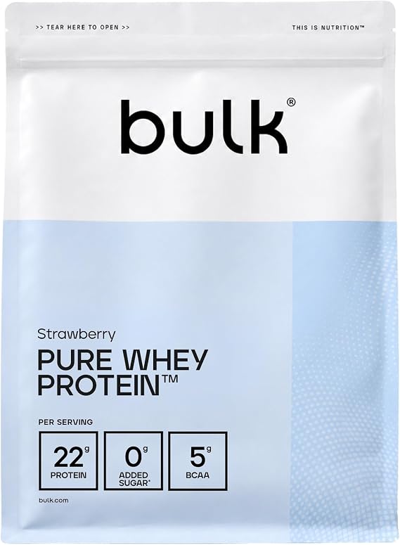 Bulk Pure Whey Protein Powder, Strawberry, 500g