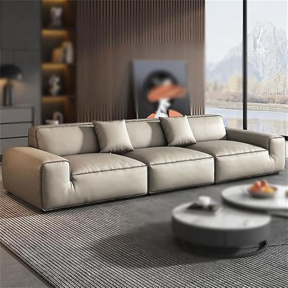 Stylish Vintage Sofa Leather Upholstered Sofa Foam Foam Lounge Floor Bedroom Furniture(D)