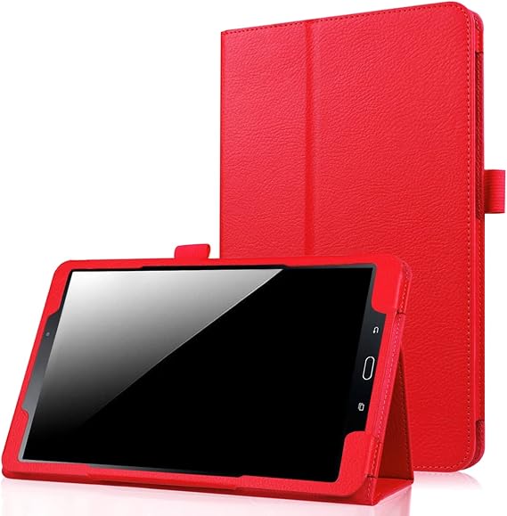 Case for Galaxy Tab A 10.1 (2016 NO S Pen Version), Premium PU Leather Folio Smart Stand Case Cover for Samsung Galaxy Tab A 10.1 Inch 2016 Tablet (SM-T580/T585, No Pen Version), Red