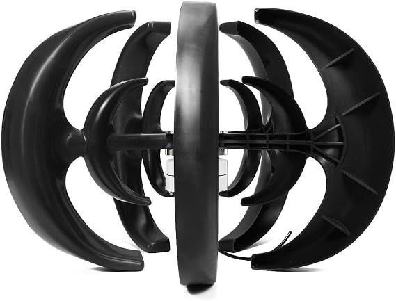 2000W 24V 48V Vertical Wind Turbine Generator Small Wind Turbine Homeuse Low Noise High Efficiency with Controller for Wind Power and Solar Systems (Black)