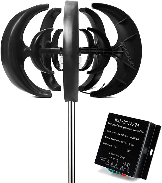 Efficient 12000W Wind Turbine Generator Kit, 12V 24V Free Energy Windmill Vertical Axis Wind Turbine Generator 3 Phase Generator for Home Use (Color : 48V)