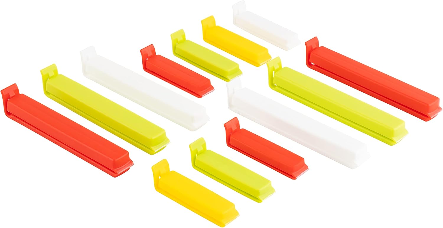 LINDEN SWEDEN Twixit Bag Clips - Keep Food Fresh, Stop Spillage - Keep Food Fresh, Prevent Spillage - Great for Storage and Organization - Microwave, Freezer & Dishwasher-Safe - BPA-Free - Set of 13