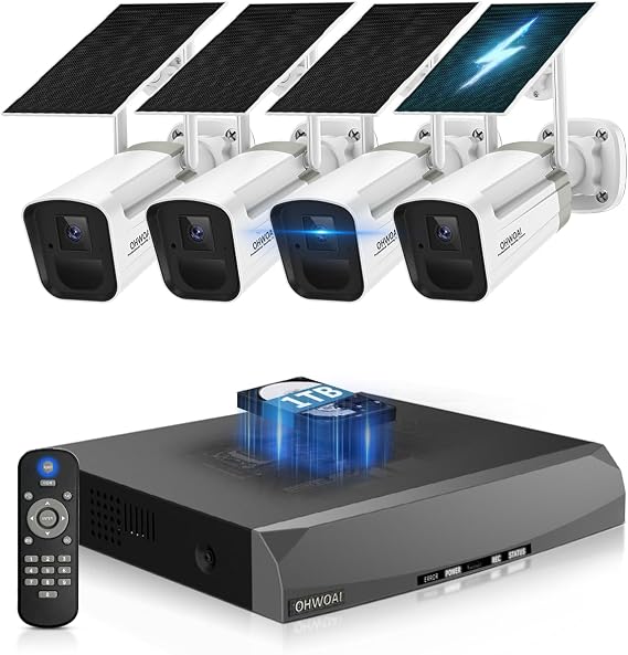 Wireless Outdoor Security Camera System, Solar Powered WiFi Cameras Systems