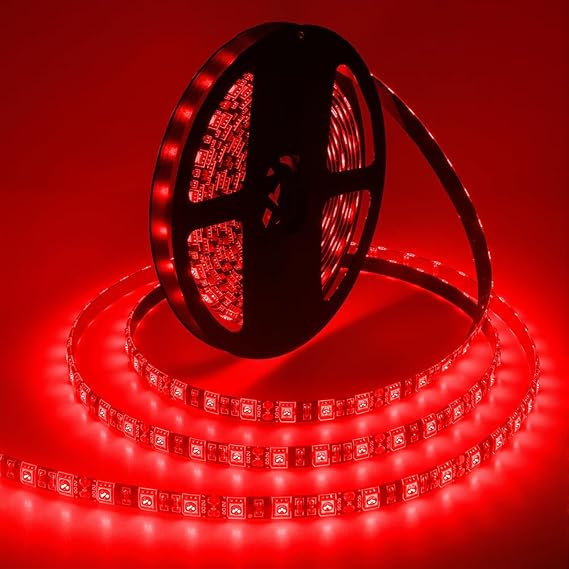 ALITOVE 16.4ft 5050 SMD Red LED Light Strip Waterproof 12V LED Strip Light