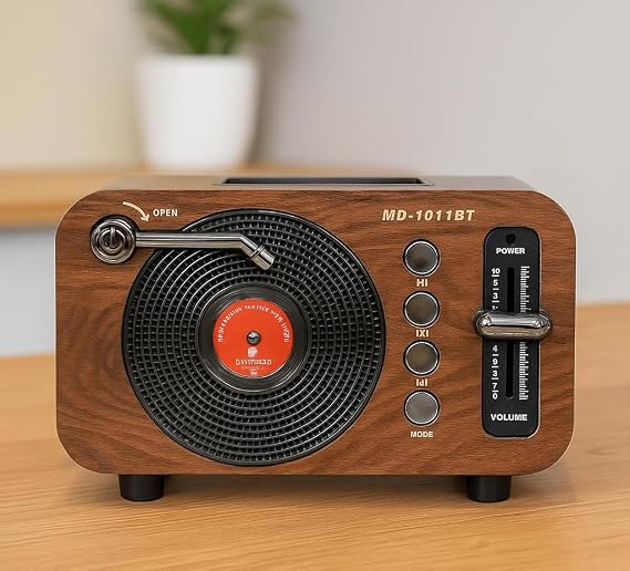 Coverzone Mini Boy Retro Bluetooth Radyo Hoparlör – CZ1011BT | Klasik Tasarım, Kablosuz Bağlantı, Güçlü Ses, Uzun Pil Ömrü, Taşınabilir Hoparlör CZ1011BT 360 x 140 x 120 mm (CZ1011BT - Kahverengi)