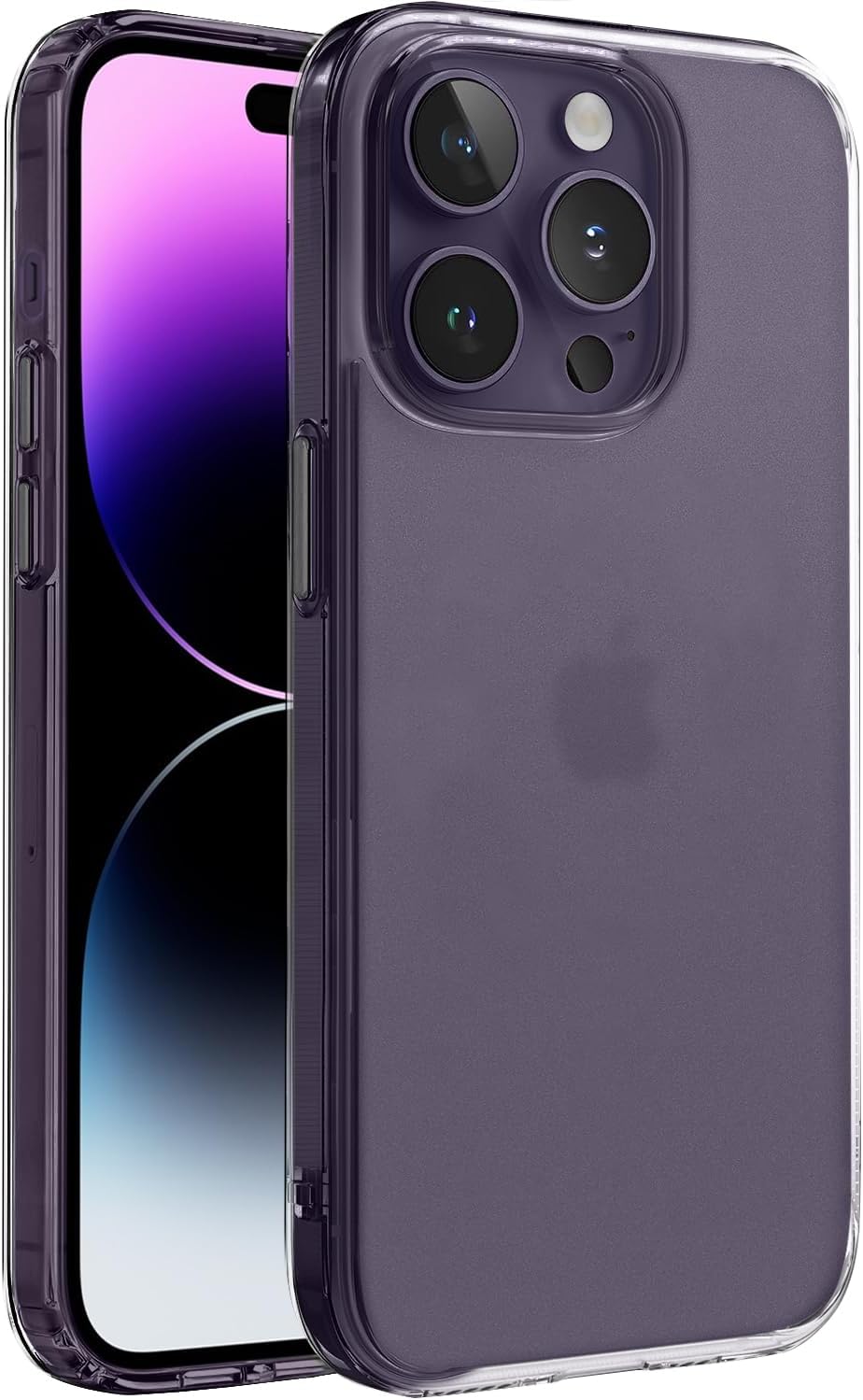 SuperMatt Series Backless Rigid Matte Polycarbonate Edges Compatible with Minesk iPhone 14 Pro Premium Clear Case Cover with Tpu Silicone Metal Key Classic, 14 Pro
