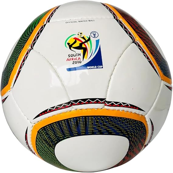2010 World Cup South Africa Replica Soccer Ball Official Size 5 Football Premium Rexine Cover Hand-Stitched Training & Recreational Play Football Enthusiasts & Collectors OII-0133