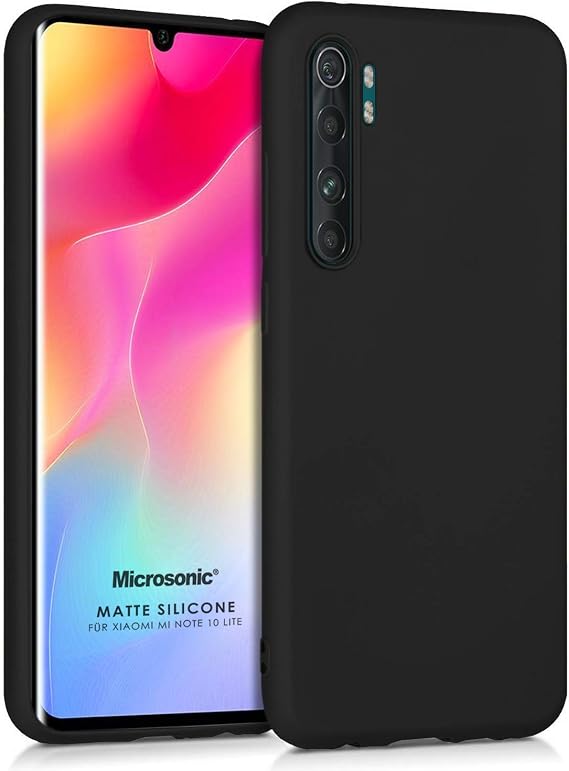 Microsonic Matte Silicone Xiaomi Mi Note 10 Lite için Kılıf Siyah [Mi Note 10 Lite ile Uyumlu Kılıf - Siyah]