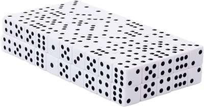Regal Games Dice Set - 6 Sided White 16mm Square Dice for Classroom or Family Game Night - 100 Dice