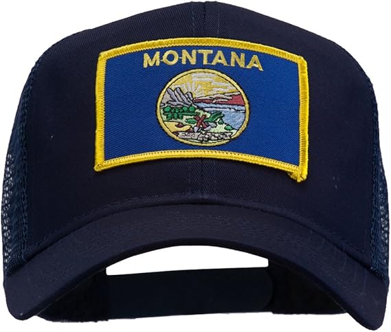 Montana State Flag Patched Mesh Cap