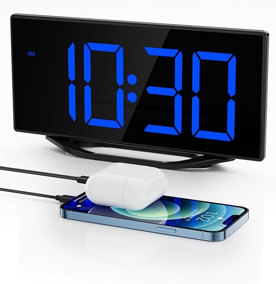 Digital Alarm Clock for Bedroom Bedside, Large Display Electric Desk Clock