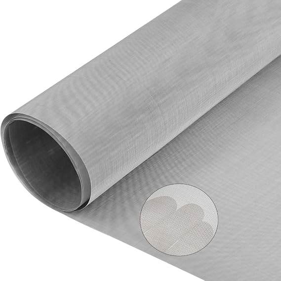 Stainless Steel Mesh, 120 Mesh, 11.8 x 39.4 inches 30 x 100 cm, Industrial Wire Mesh, Stainless Steel Plain Weave, Heat Resistant, Rat Proof, Insect Net, Ventilation