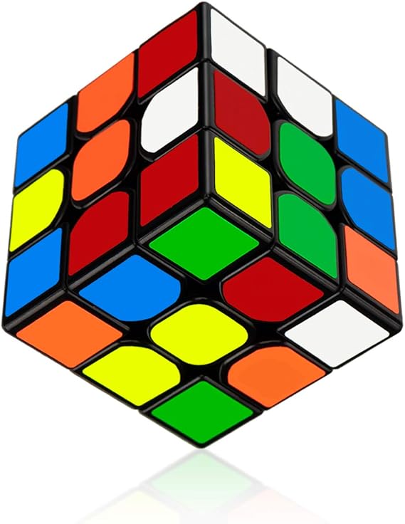 Competition Cube 3x3x3 Smooth Rotation for Intermediate Beginners Black Body 6 Color Non-Magnetic World Standard Color Scheme PVC Sticker Brain Training for Kids