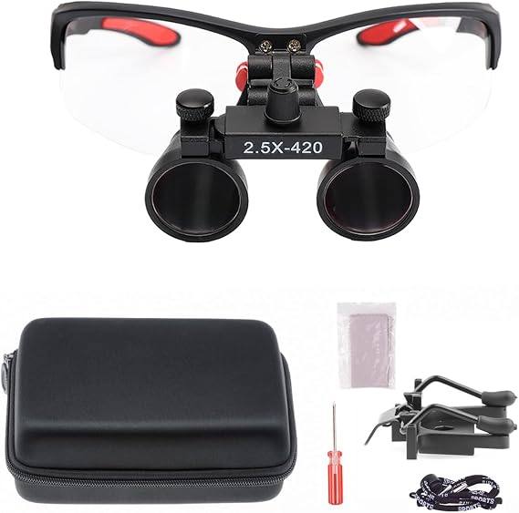 Dental Binocular Loupes 2.5X Magnifying Glasses Ultralight Eyeglasses for Dentistry Cloth Packaging