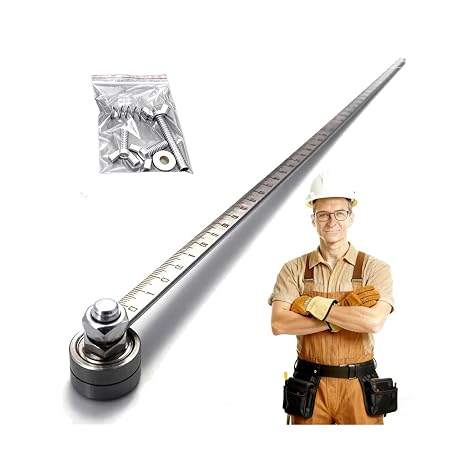 Circular Saw Cutting Guide - Stainless Steel Precision Positioning Calipers, Adjustable Guide Rail with Upgraded Straight Drain for Accurate Wood Measurement & Cutting(Single Bearing)