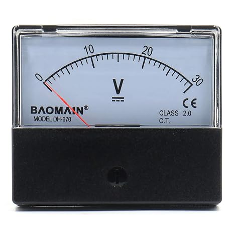 BAOMAIN DH-670 DC 0-30V Class 2.5 Analog Panel Volt Meter