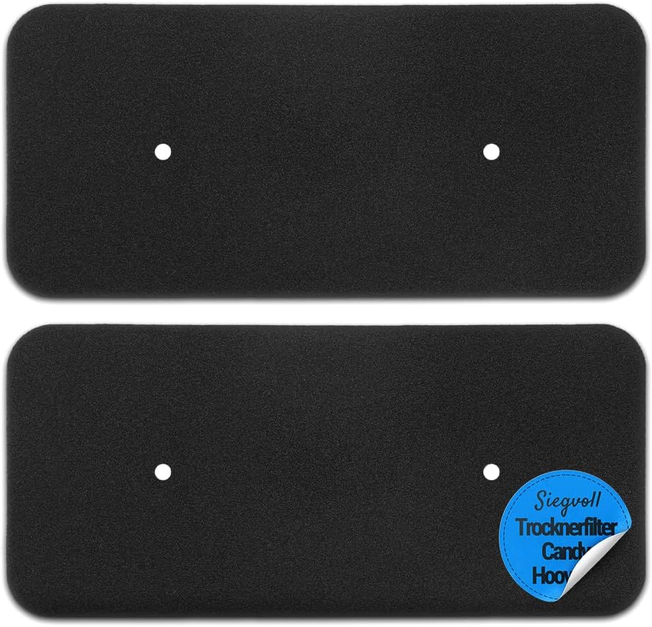 Siegvoll 2 x Tumble Dryer Sponge Filter for Hoover Candy 40006731, Dryer Filter Replacement Filter 272 x 126 x 10 mm, Foam Filter for Heat Pump Dryer and Condenser Dryer