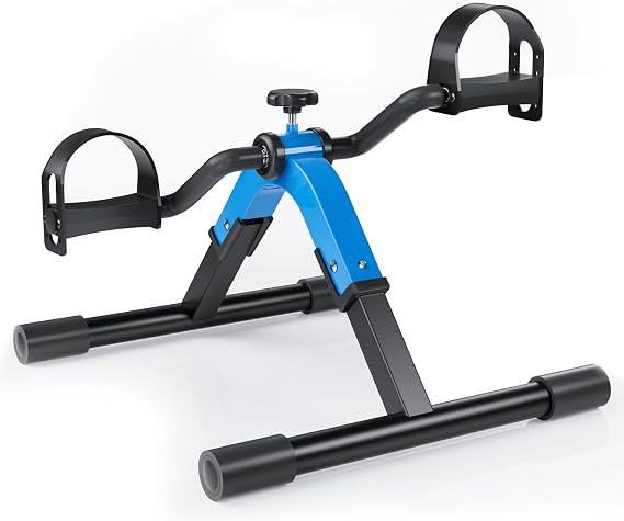 RYGEO Under Desk Bike Pedal Exerciser, Folding Mini Exercise Bike Pedal Sit Down for Arm and Leg