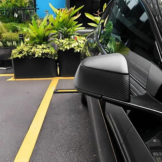Tesla Model Y Juniper Premium/Standart (2025+) Mat Karbon Fiber Stil Yan Ayna Kapağı Seti