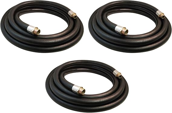 Apache 98108555 1 Inch Diameter 14 Foot Length Farm Fuel Gasoline Oil Diesel Tractor Transfer Hose, Black (3 Pack)