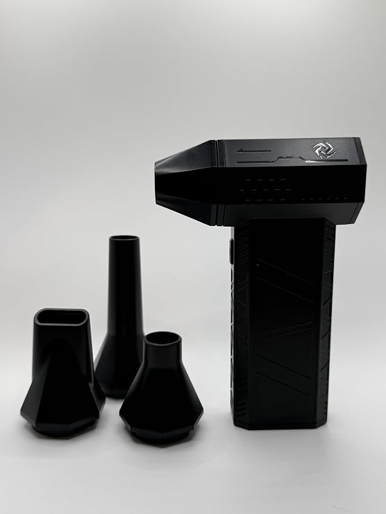 X3Mini Electric Air Duster Turbo Fan (Version 1.1), 110,000RPM, Rechargeable USB-C, 100Mph Wind Speed at the Nozzle, Compact and Portable, Multi-Nozzle Attachments, Black