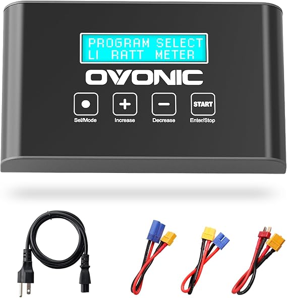 OVONIC Mate1 100W 10A Smart RC Balance Charger XT60, Compatible for 2S-6S LiPo/Life/LiHv, 4-18S NiMH (Upgraded Version - Without Balance Board)