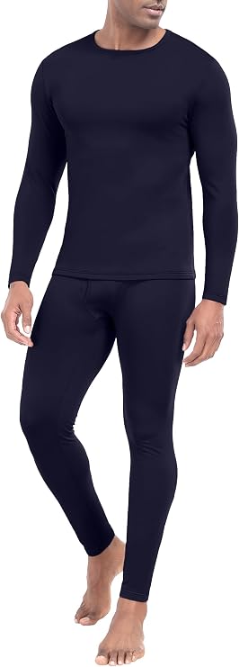 PrinStory Men's Thermal Underwear Long Johns - Cold Weather Base Layer Set Elasticity Top and Bottoms for Men S-2XL