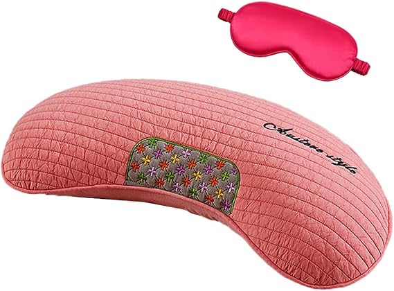 ZHIWEIKJ Organic Buckwheat Pillow, Buckwheat Neck Pillow for Recliner Neck Roll Fillows Comfortable Cervical Fillow Lumbar Support Cushion for Sleeping Removable Pillowcase Buckwheat Neck Pillow
