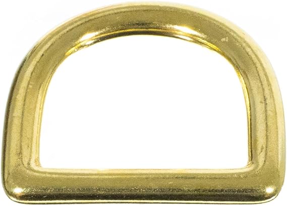 Craft County Brass D-Ring 1 Inch (Inside) DIY Crafting (10 Pack)