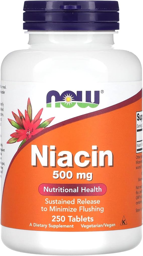 NOW Foods - Niacin 500 mg 250 tabs (Pack of 2)