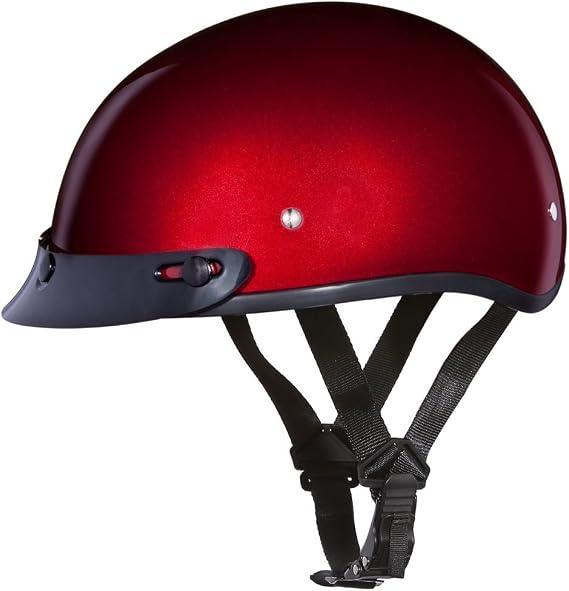Daytona HELMETS Motorcycle Half Helmet Skull Cap- Black Cherry 100% DOT Approved