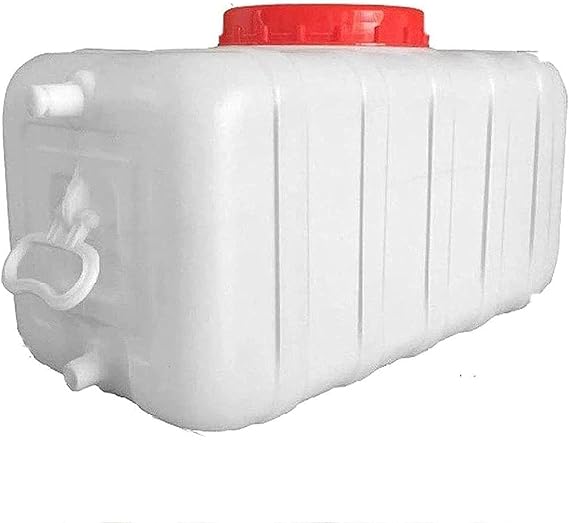Plastic Water Tank, Horizontal Square Water Storage Tank with Plastic Water Bucket Cover and Valve, Water Carrier for Garden/Farm/Camp Portable Car Water Tank Tank