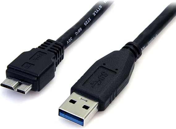 StarTech 1.5ft USB 5Gbps Cable, USB-A to Micro-B, M/M, Black (USB3AUB50CMB) | SuperSpeed, Male to Male, Braided shielding, Molded connectors with strain relief