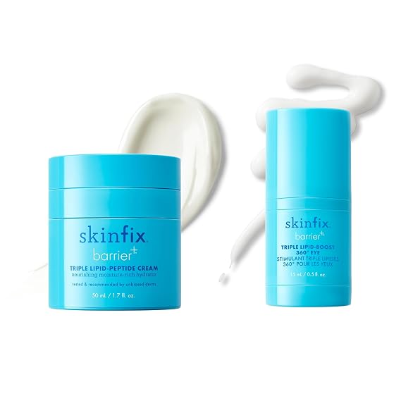 Skinfix Triple Lipid-Peptide Cream (1.7 oz) + Triple Lipid-Boost 360 Eye (0.5 oz) - Non-Comedogenic, Vegan, Cruelty Free