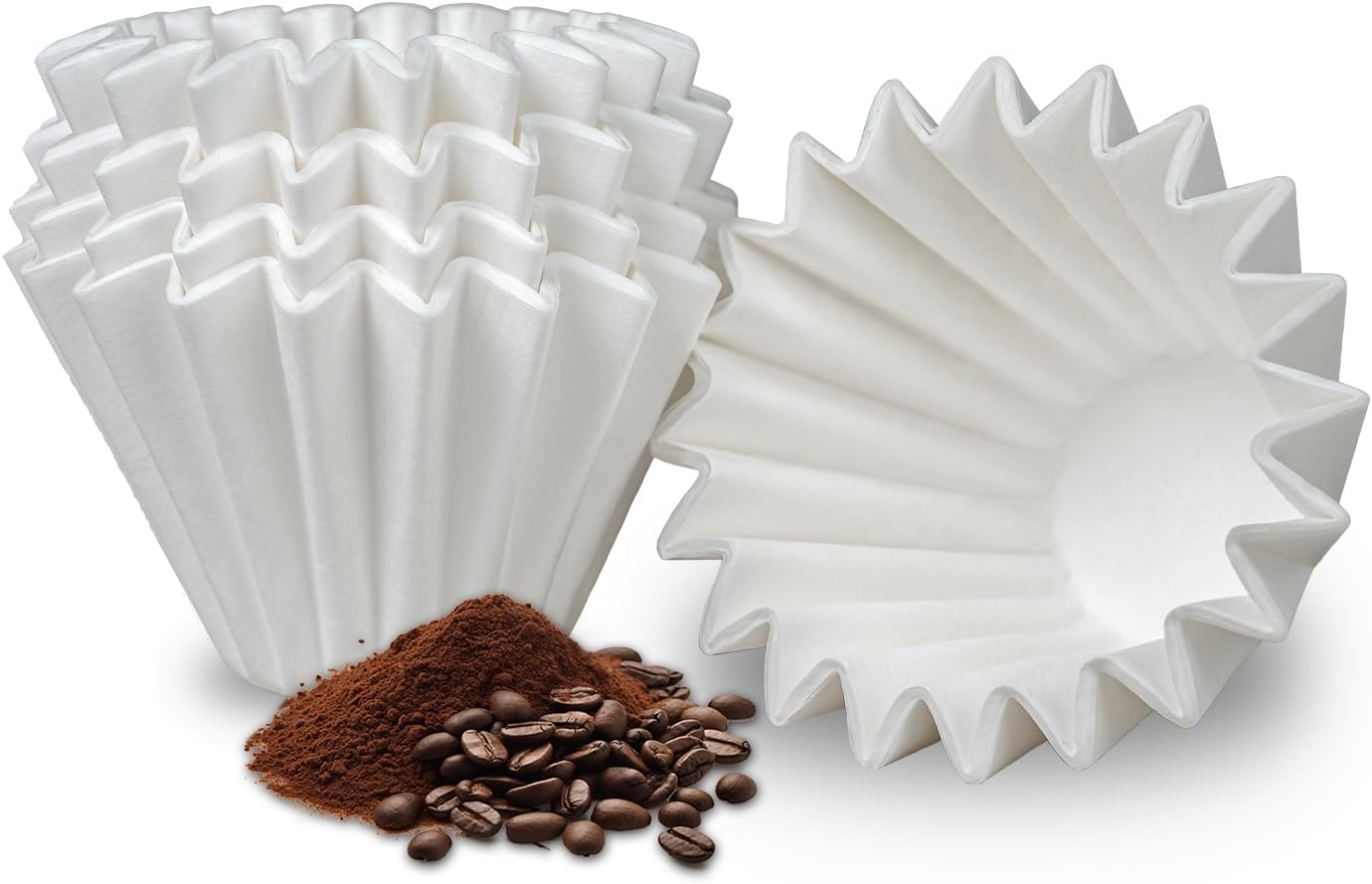 100Pcs Filter for Kalita Wave 155,Small Coffee Filters 1-2 Cups, Disposable Basket Coffee Filter Paper,Compatible with Kalita Wave Dripper 155, Single-Serve Coffee Pot, Pour-Over and Drip Coffee Maker